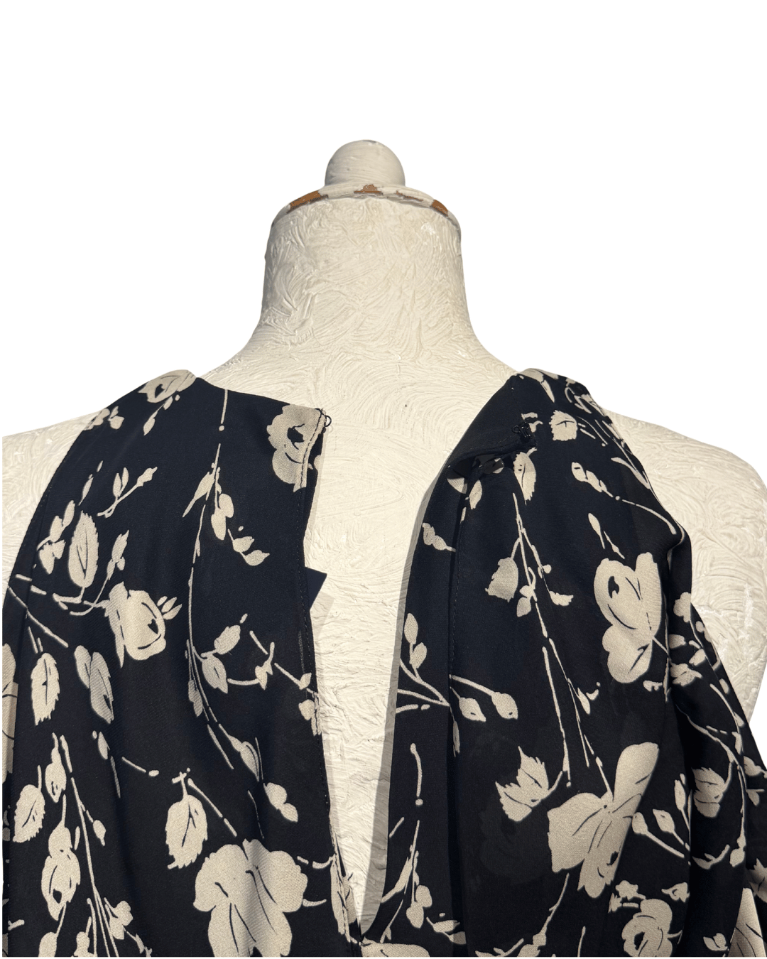 TOP SETA RALPH LAUREN BIANCO E NERO FIORI Tg 40