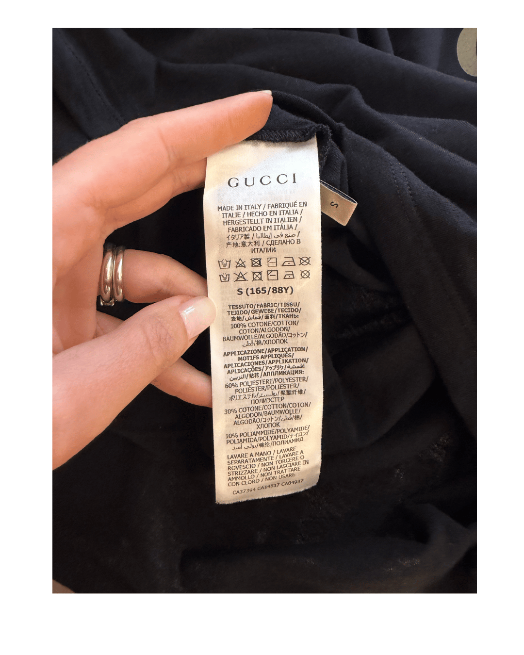 TSHIRT NERA GUCCI Tg S