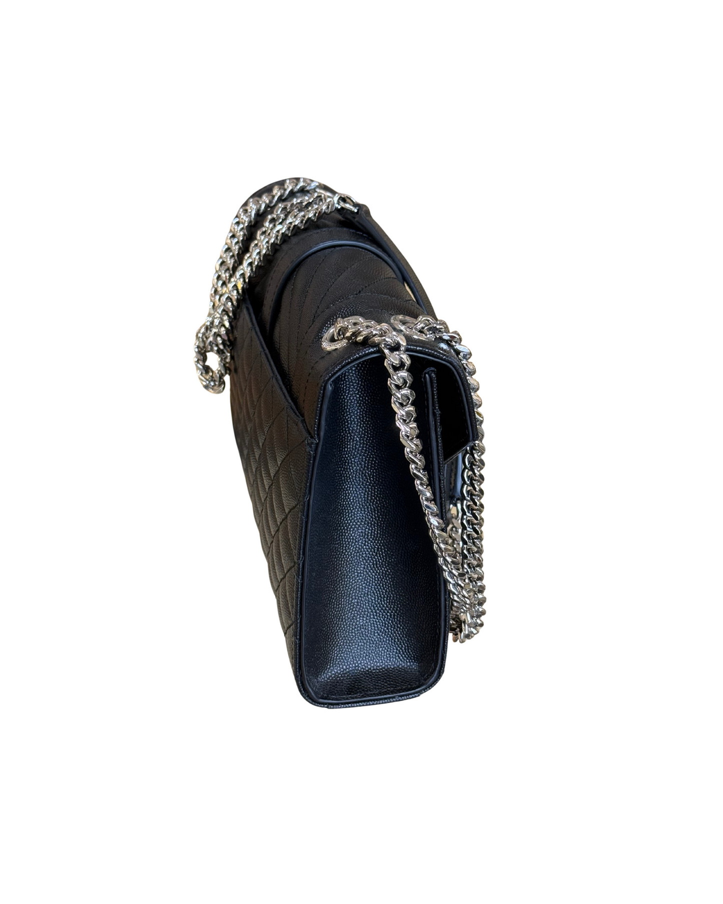 ENVELOPE YSL NERA HARDWARE ARGENTO