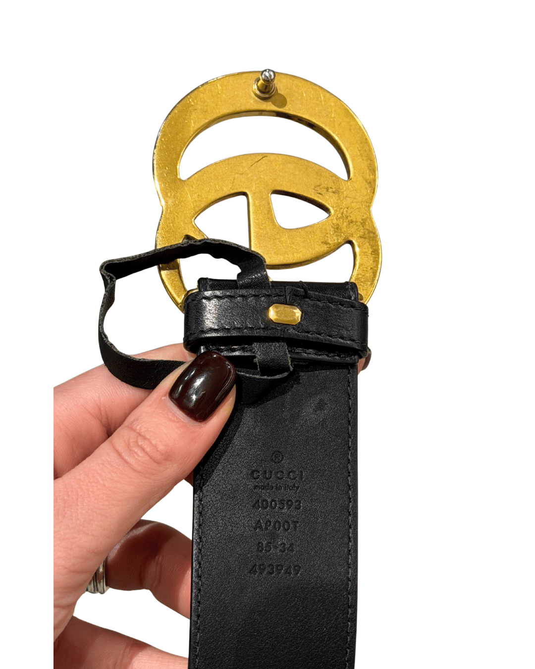 CINTURA GUCCI MARMONT NERA 85