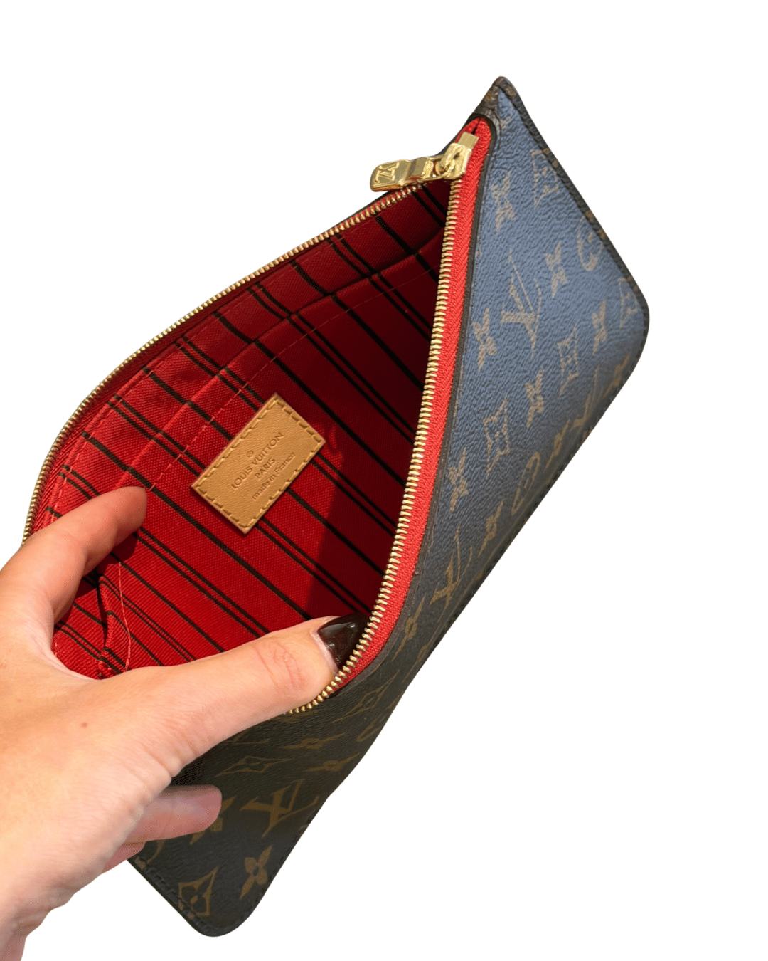 POCHETTE PIATTA MONOGRAM INTERNO ROSSO LOUIS VUITTON