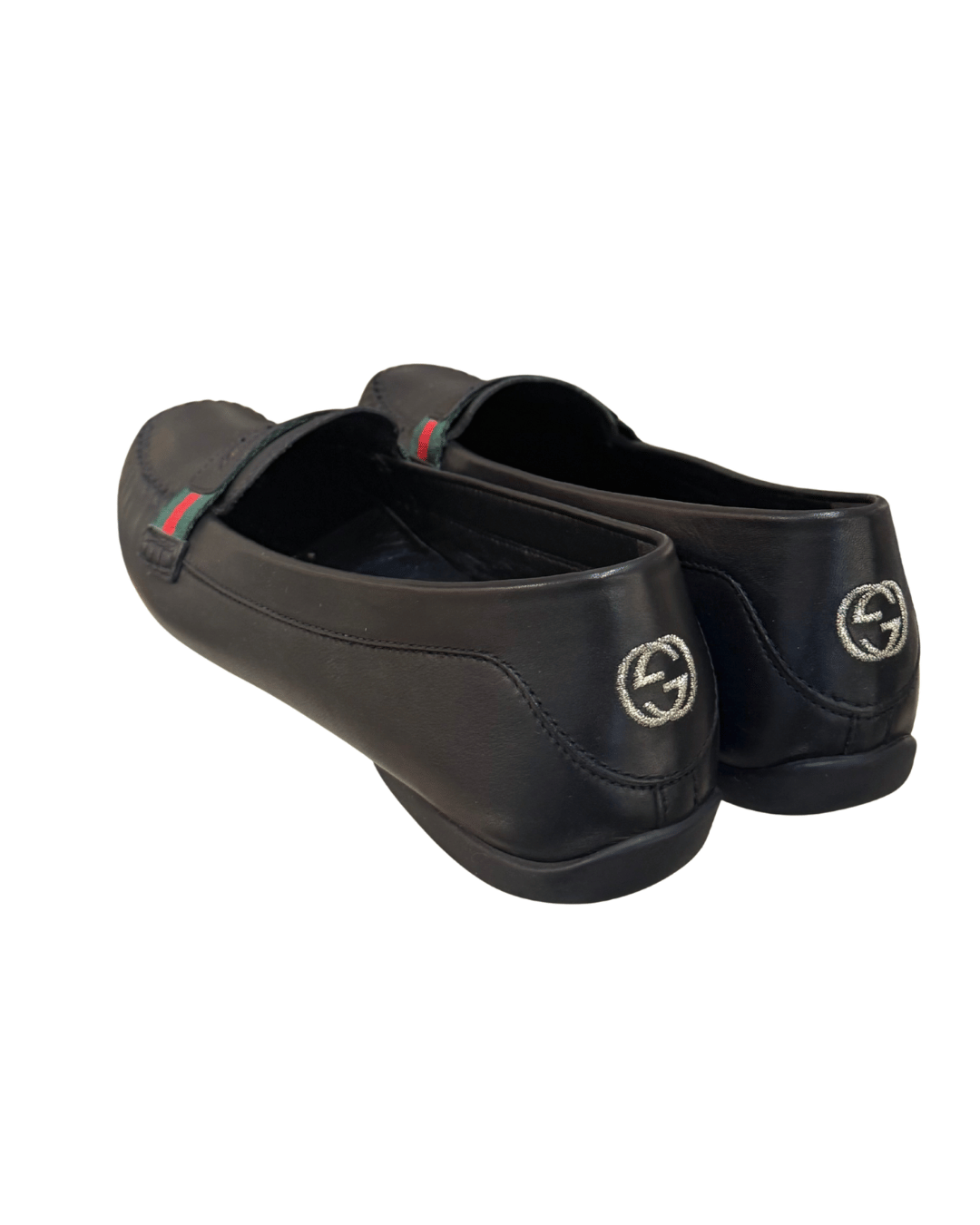 MOCASSINI GUCCI NERI FASCIA WEB NR 37.5