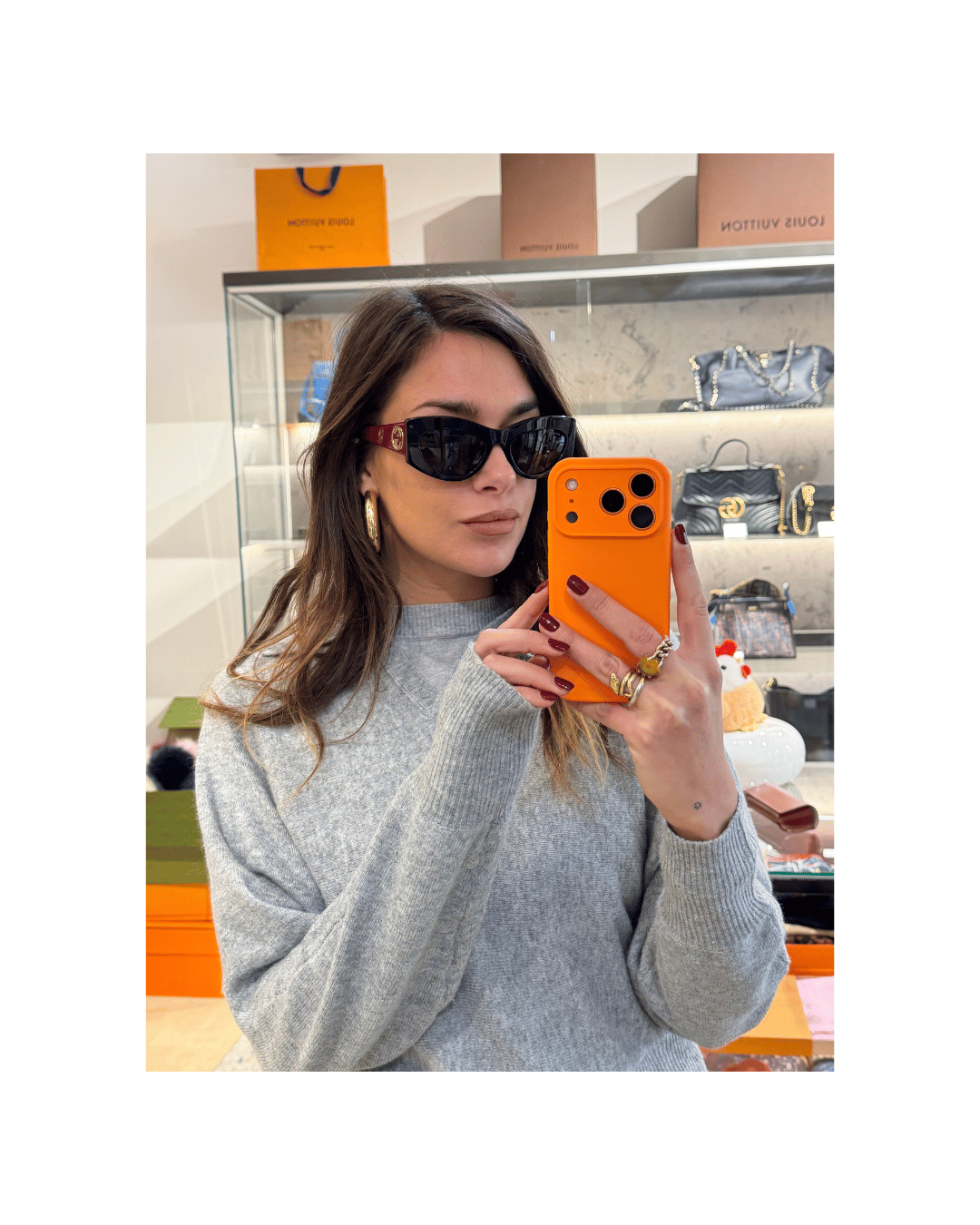 OCCHIALI GUCCI CAT EYE BORDEAUX E NERI