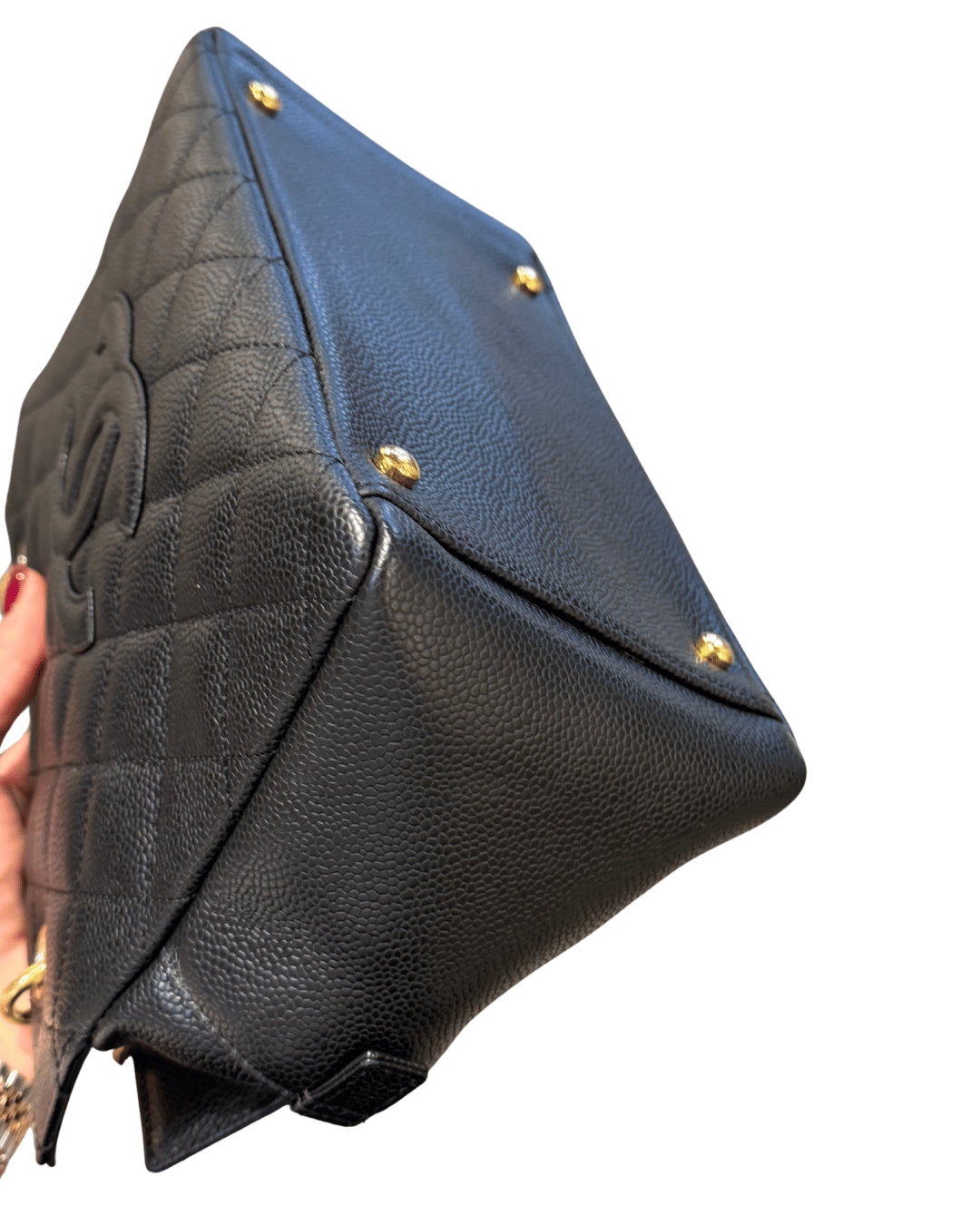 CHANEL PETIT TIMLESS SHOPPER NERA HARDWARE DORATO