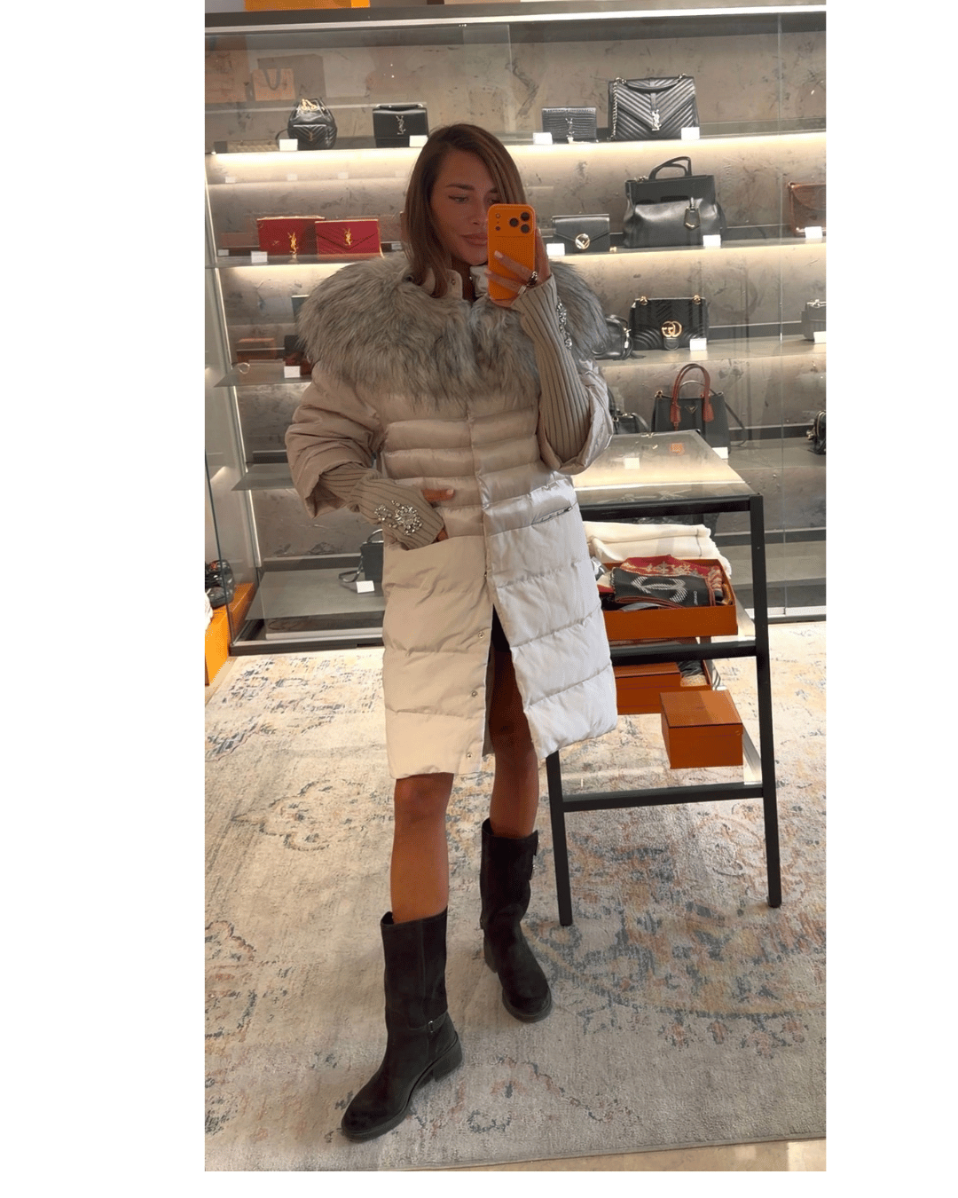 PIUMINO LUNGO CHAMPAGNE ELISABETTA FRANCHI Tg 40