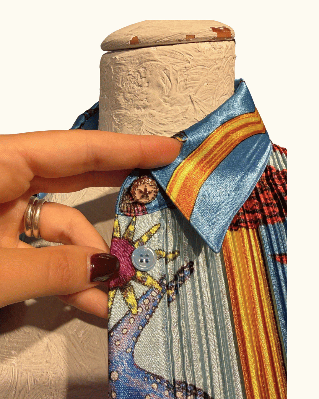CAMICIA VERSACE PLISSE STAMPA MARINA Tg 44