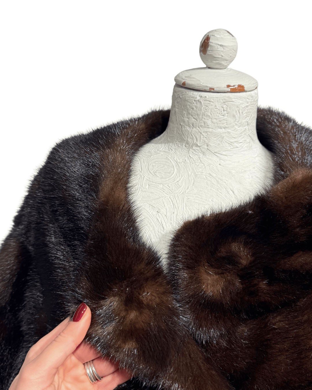 PELLICCIA VISONE MARRONE SCURO