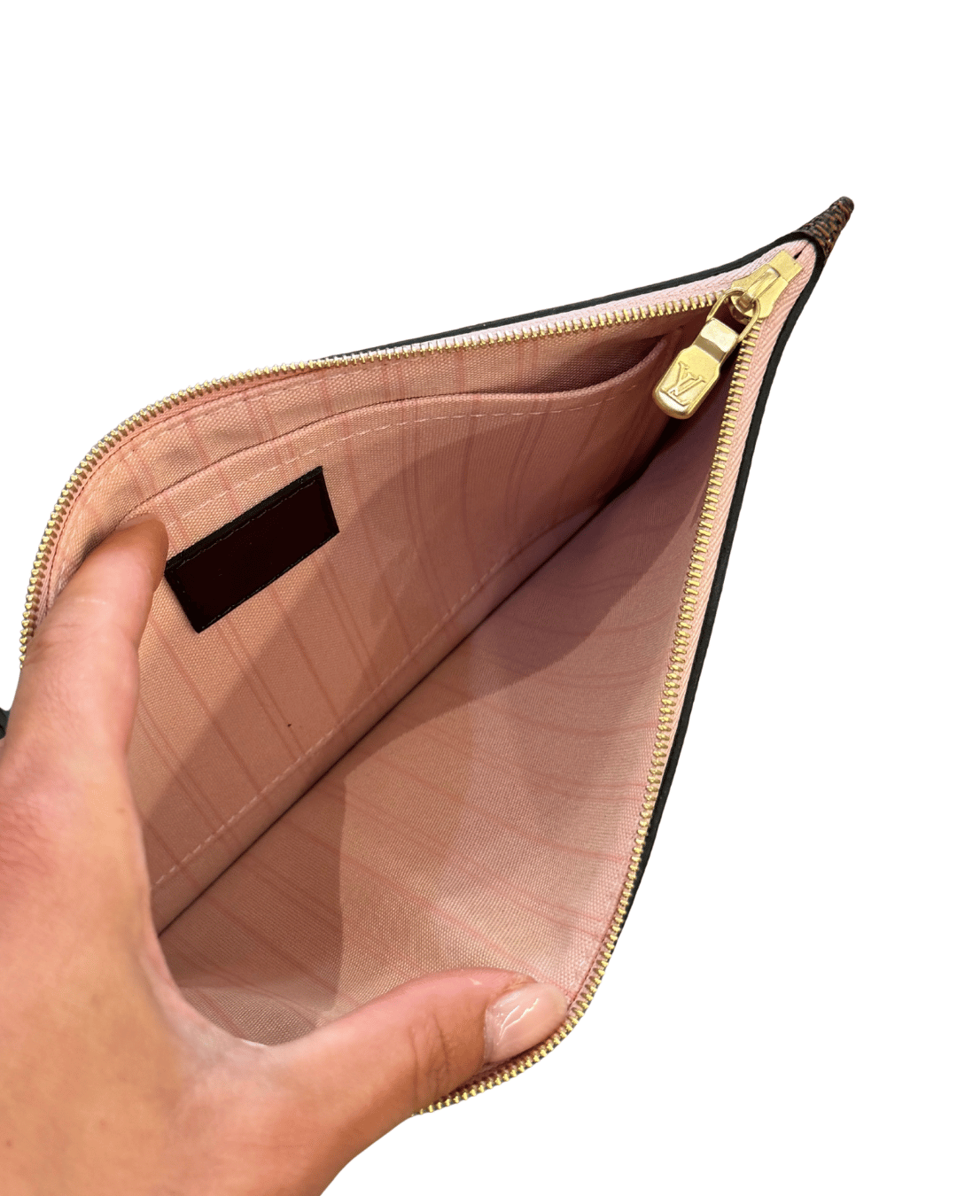 POCHETTE PIATTA DAMIER EBENE INTERNO ROSA