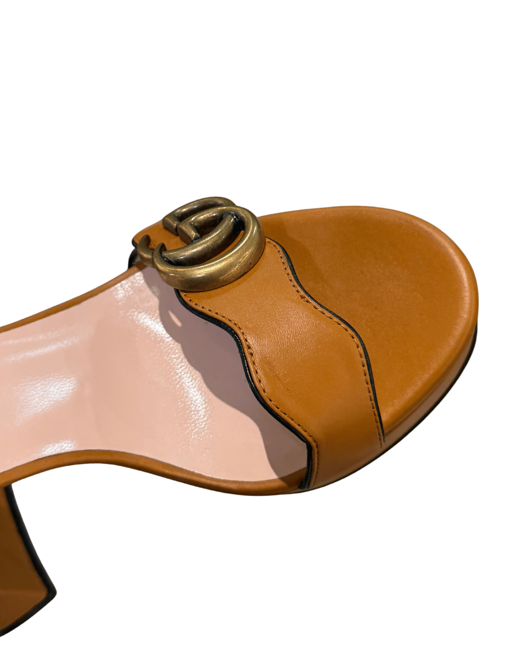 SANDALI GUCCI MARMONT CUOIO CON TACCO Nr 37