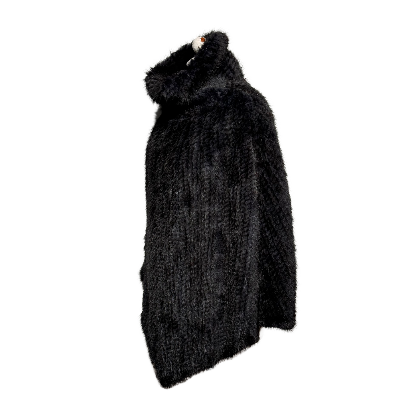 PONCHO VISONE INTRECCIATO