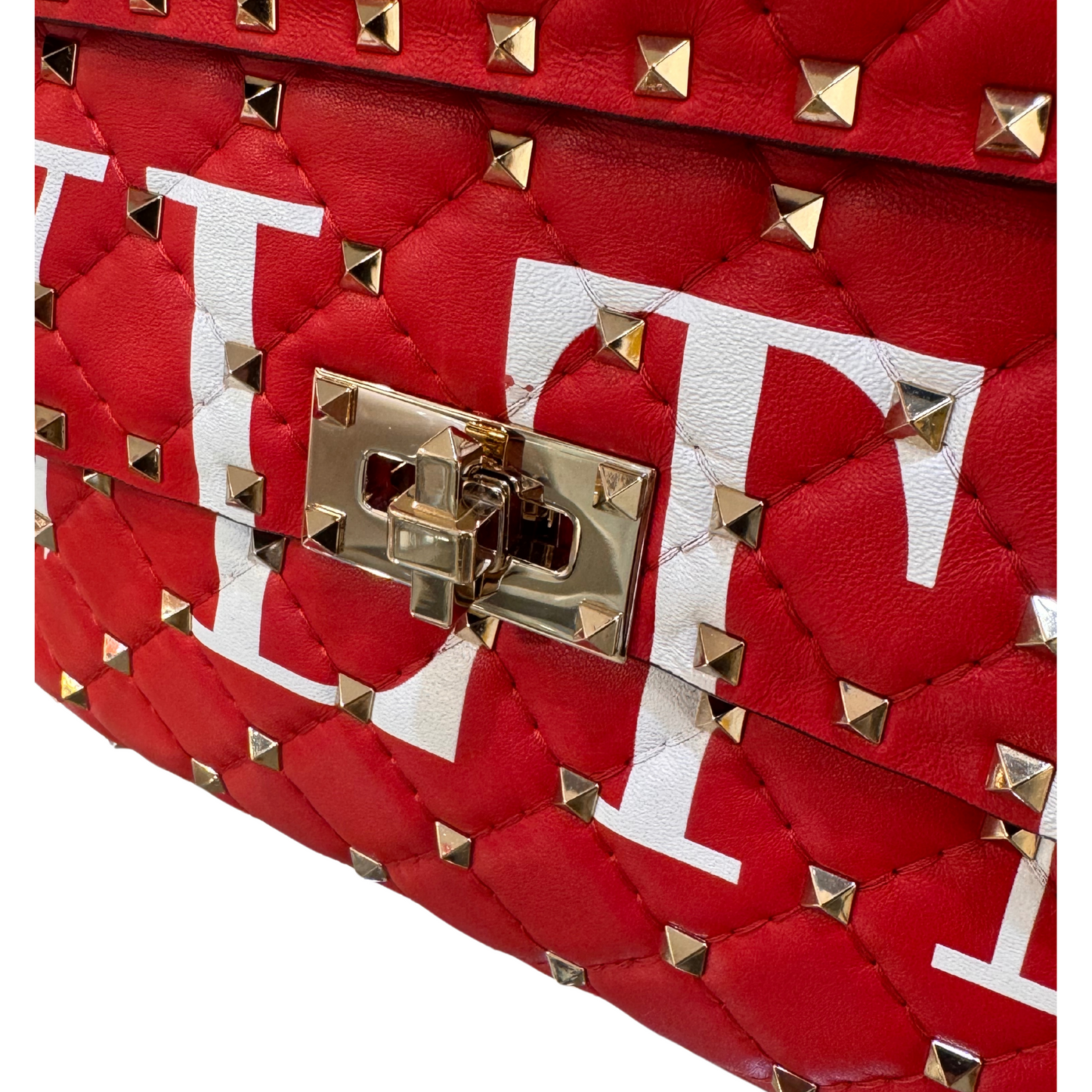 VALENTINO SPIKE ROSSA SCRITTA BIANCA