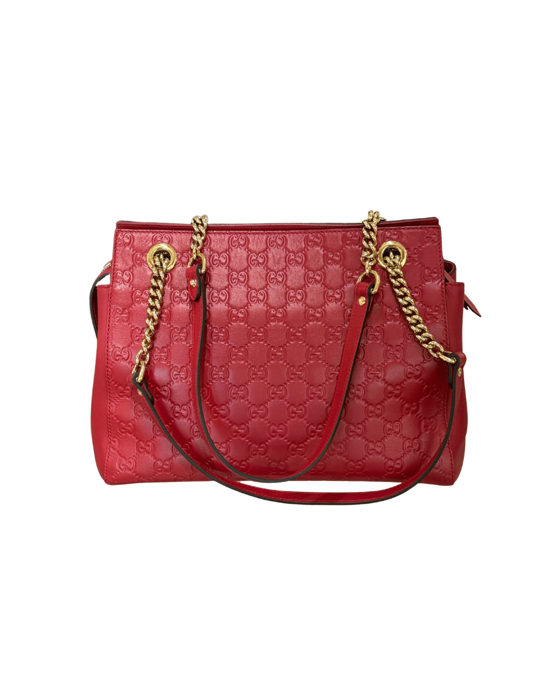 BORSA GUCCI GUCCISSIMA ROSSA MANICI DORATI