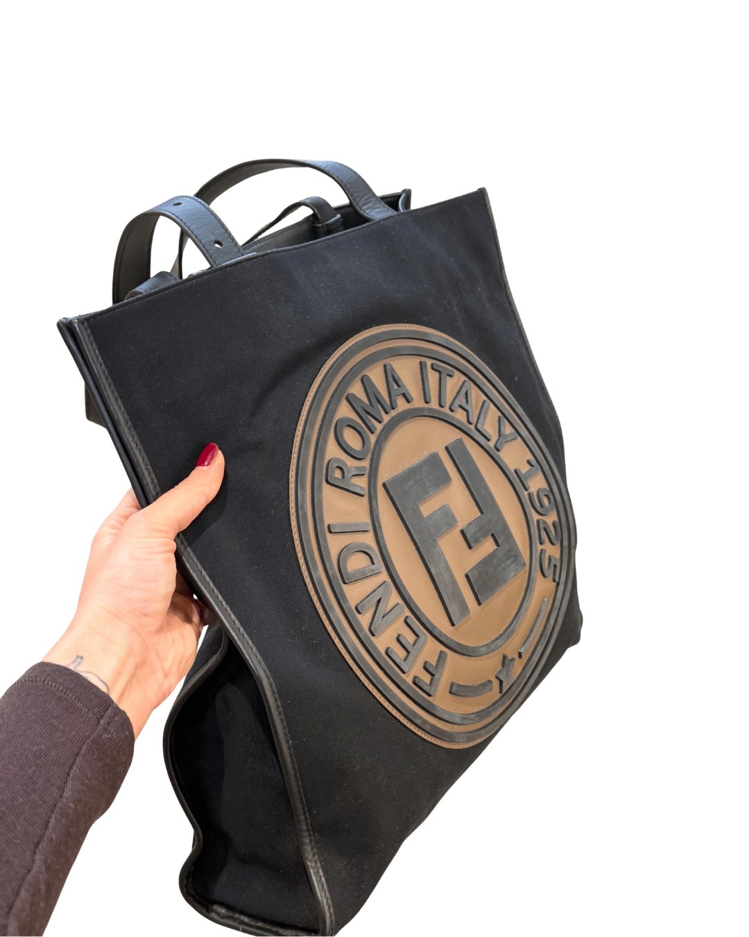 SHOPPER FENDI TESSUTO NERO