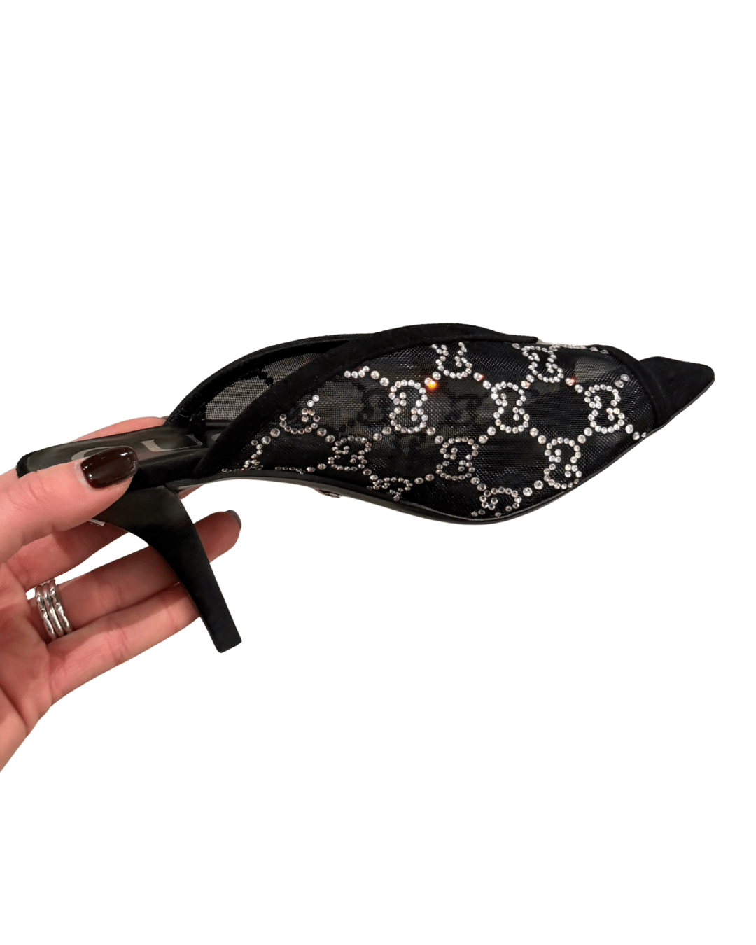 MULES GUCCI CRISTALLI E TELA MESH Nr 37