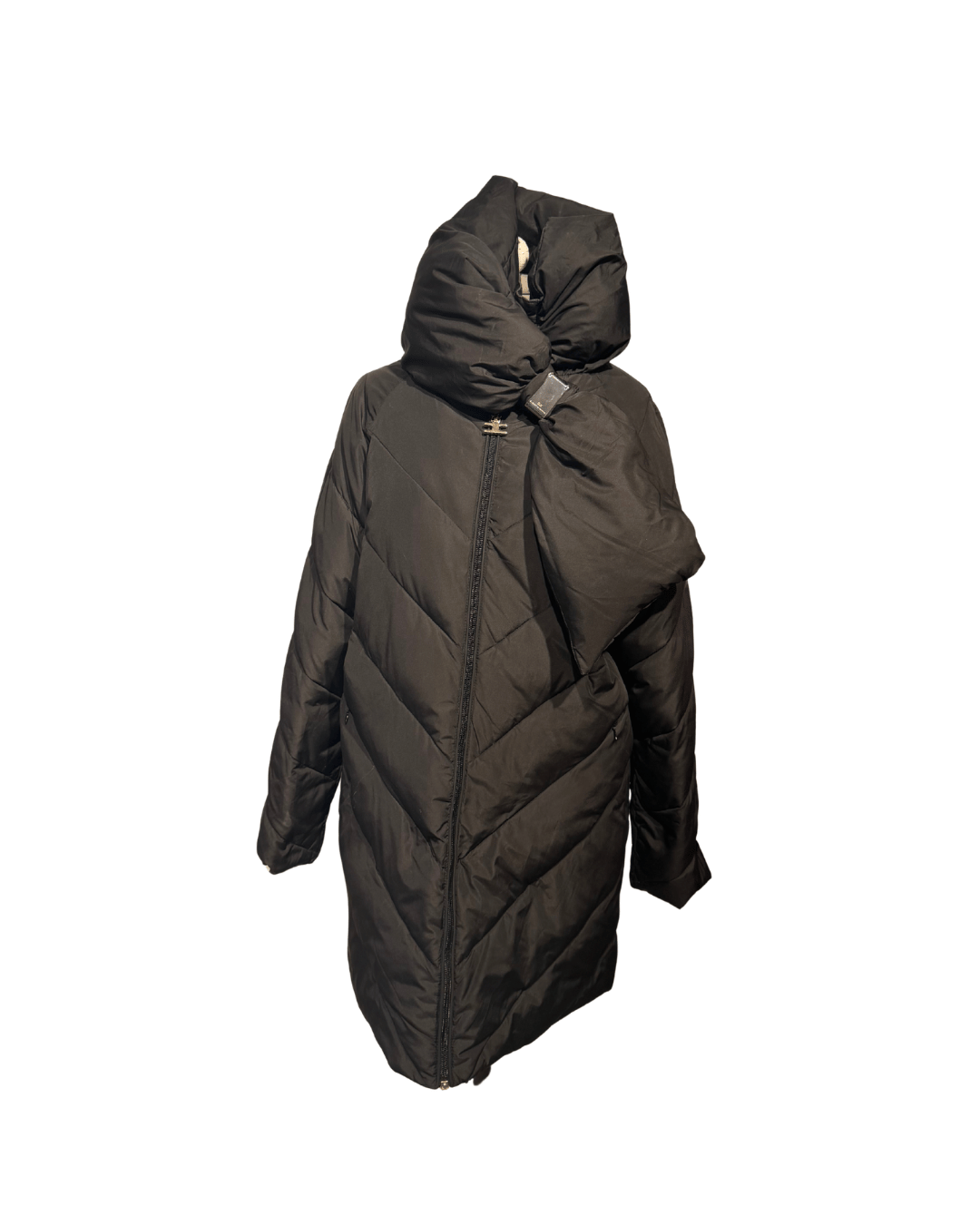 PIUMINO NERO CON MAXI FIOCCO ELISABETTA FRANCHI  Tg 40
