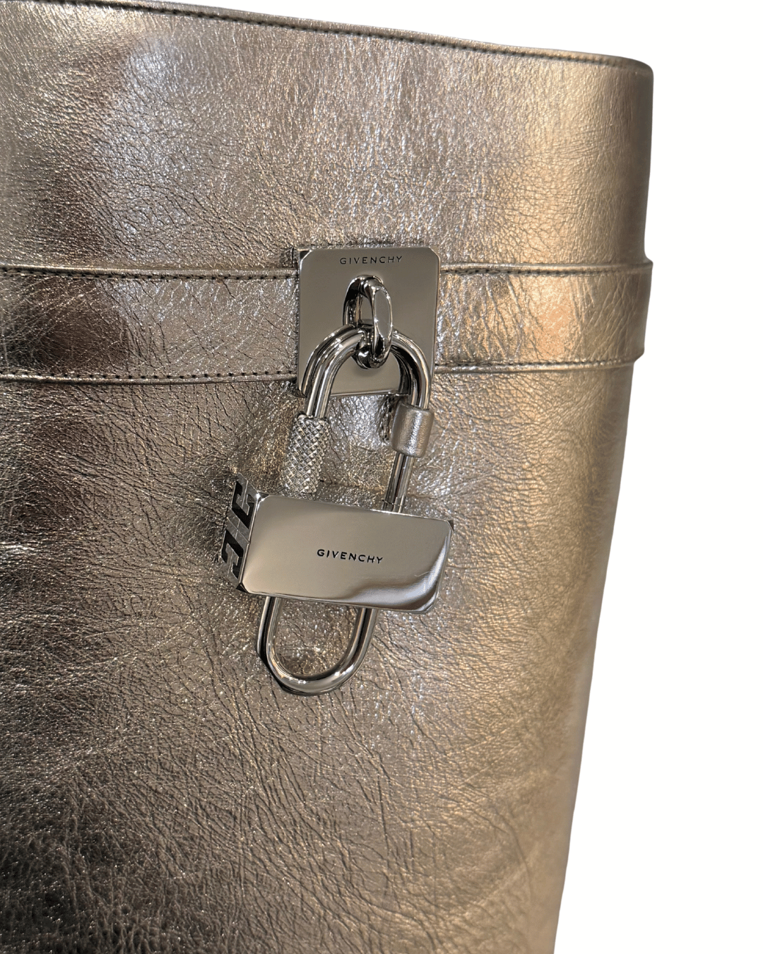 STIVALI GIVENCHY SHARK LOCK LAMINATI ORO Nr 38