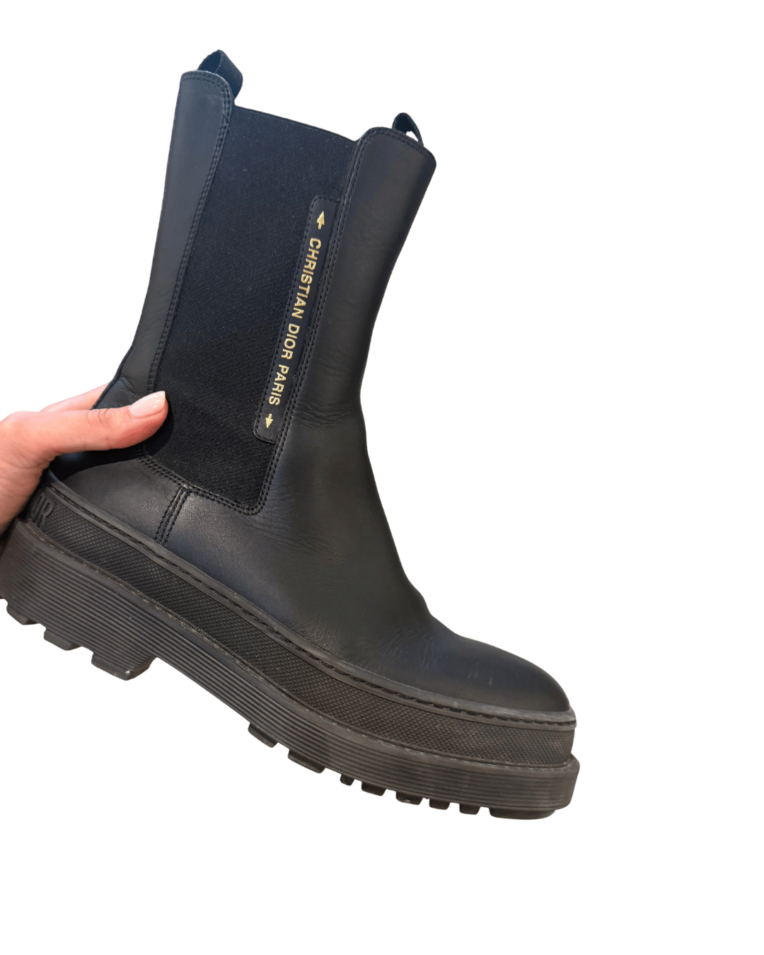 STIVALETTI CHELSEA DIOR EXPLORER PELLE NERA Nr 38