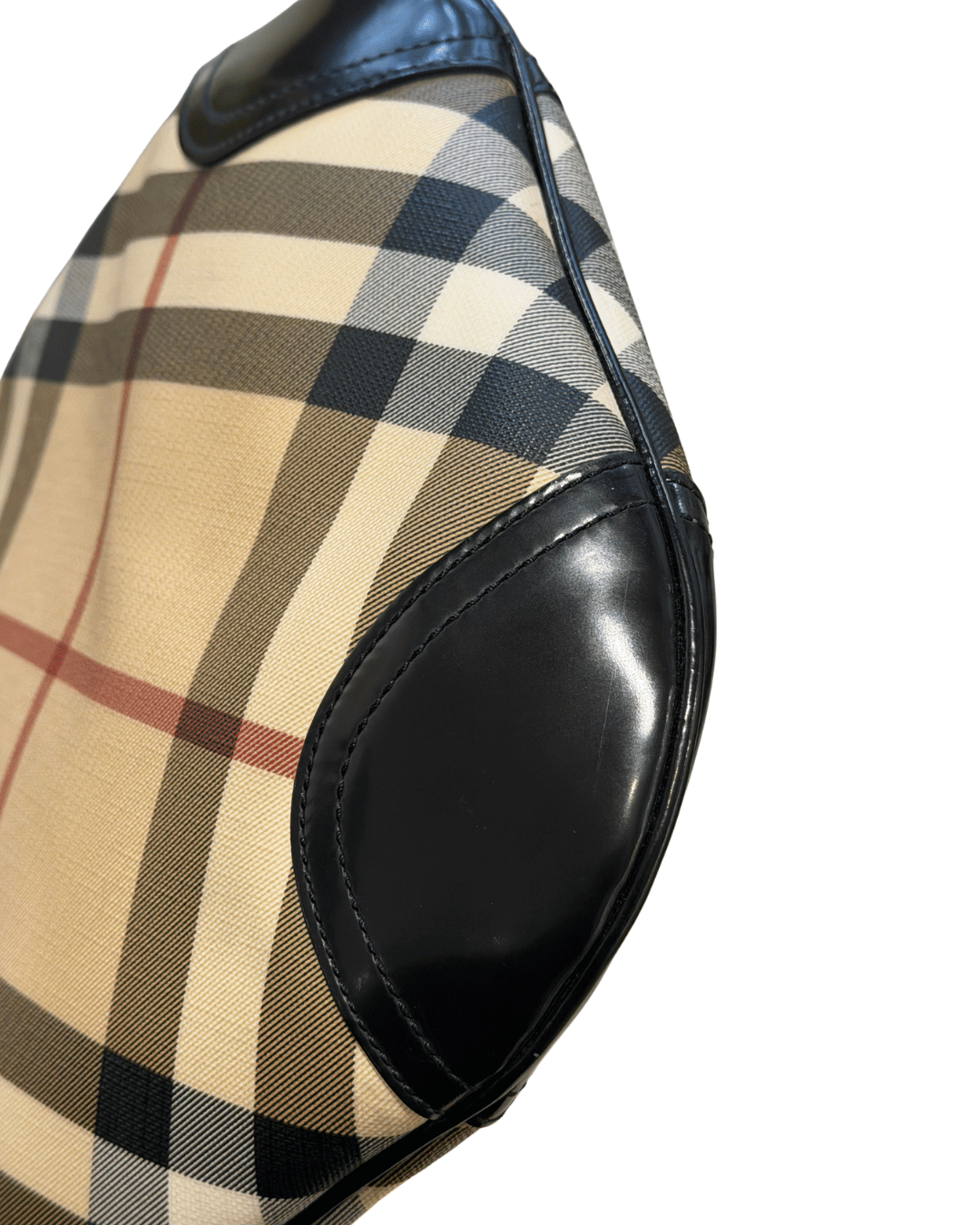 BURBERRY TRACOLLA RIFINITURE PELLE VERNICIATA NERA