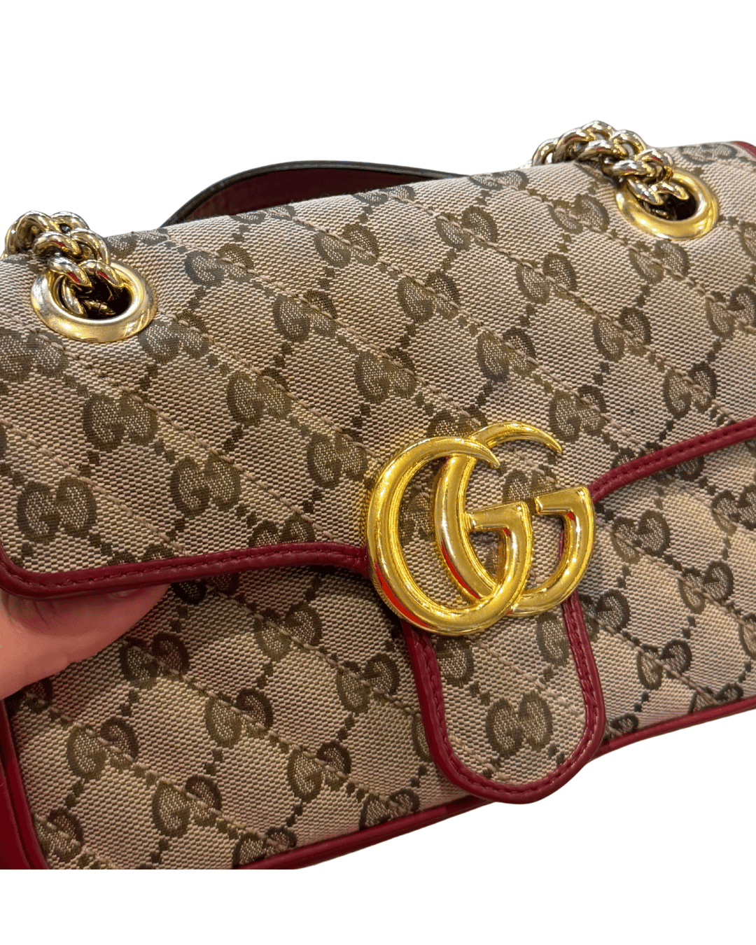 GUCCI MARMONT SMALL GG SUPREME RIFINITURE ROSSE