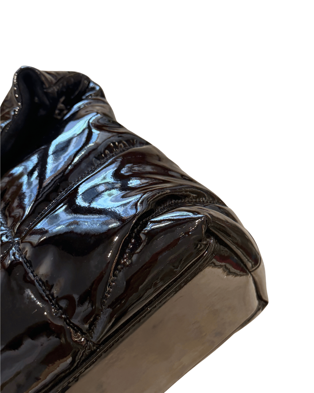 PUFFER MEDIA YSL PELLE VERNICIATA NERA