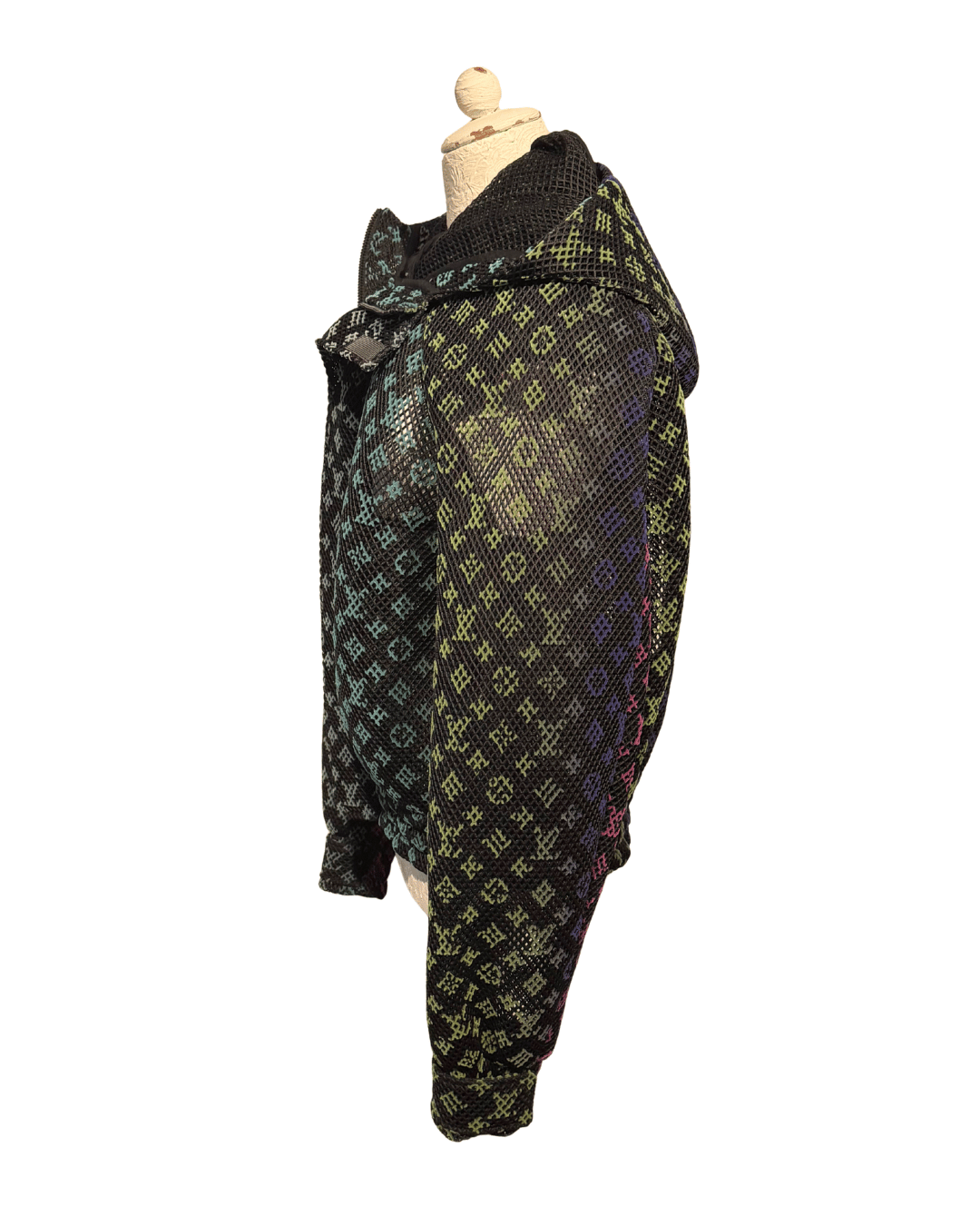 GIACCA LOUIS VUITTON GRADIENT MONOGRAM MESH HOODIE