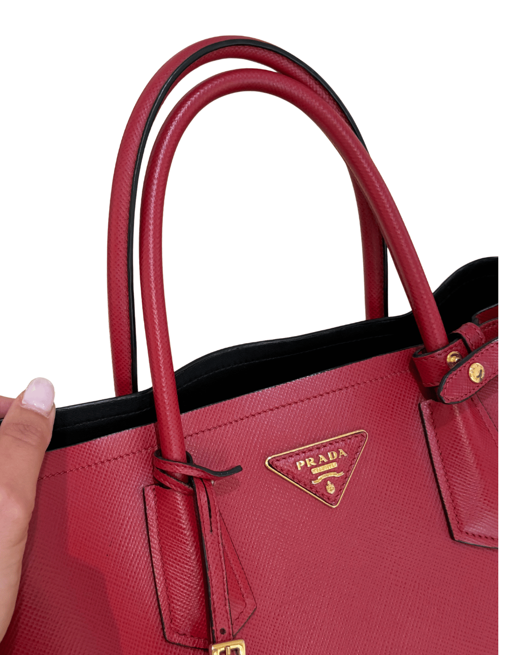 PRADA PELLE SAFFIANO ROSSA A MANO