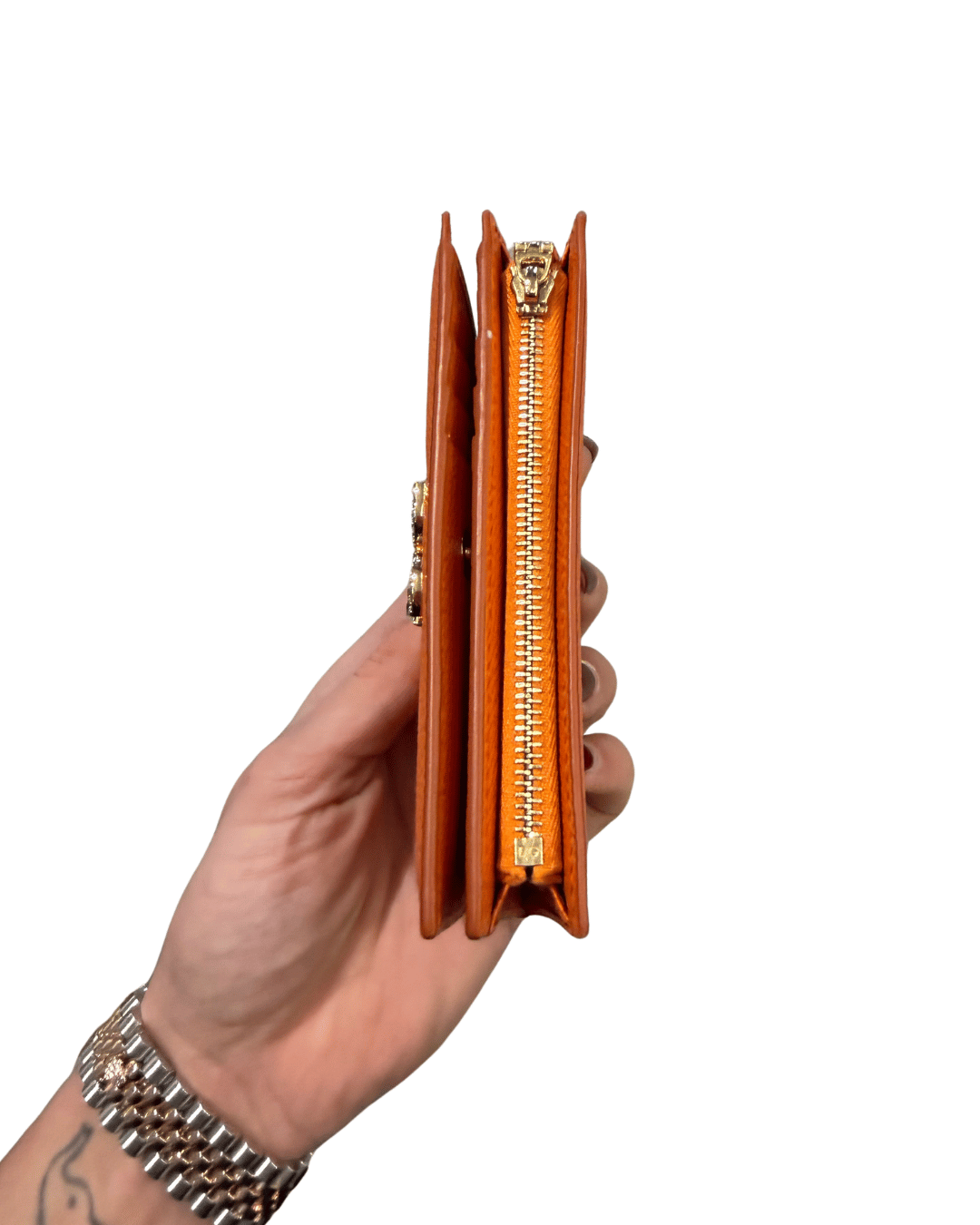 PORTAFOGLIO D&G ARANCIONE PELLE MARTELLATA