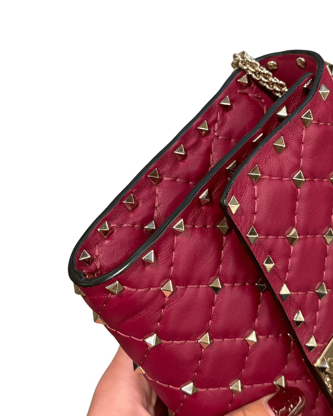 POCHETTE SPIKE VALENTINO COLOR VINACCIA