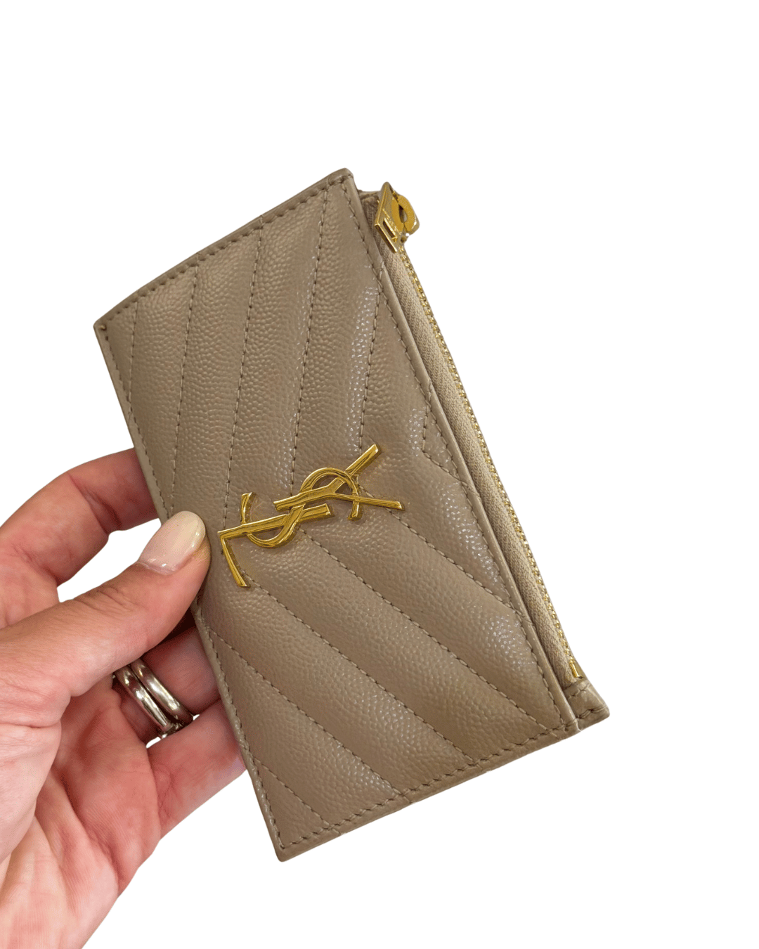 PORTACARTE / PORTAMONETE YSL BEIGE