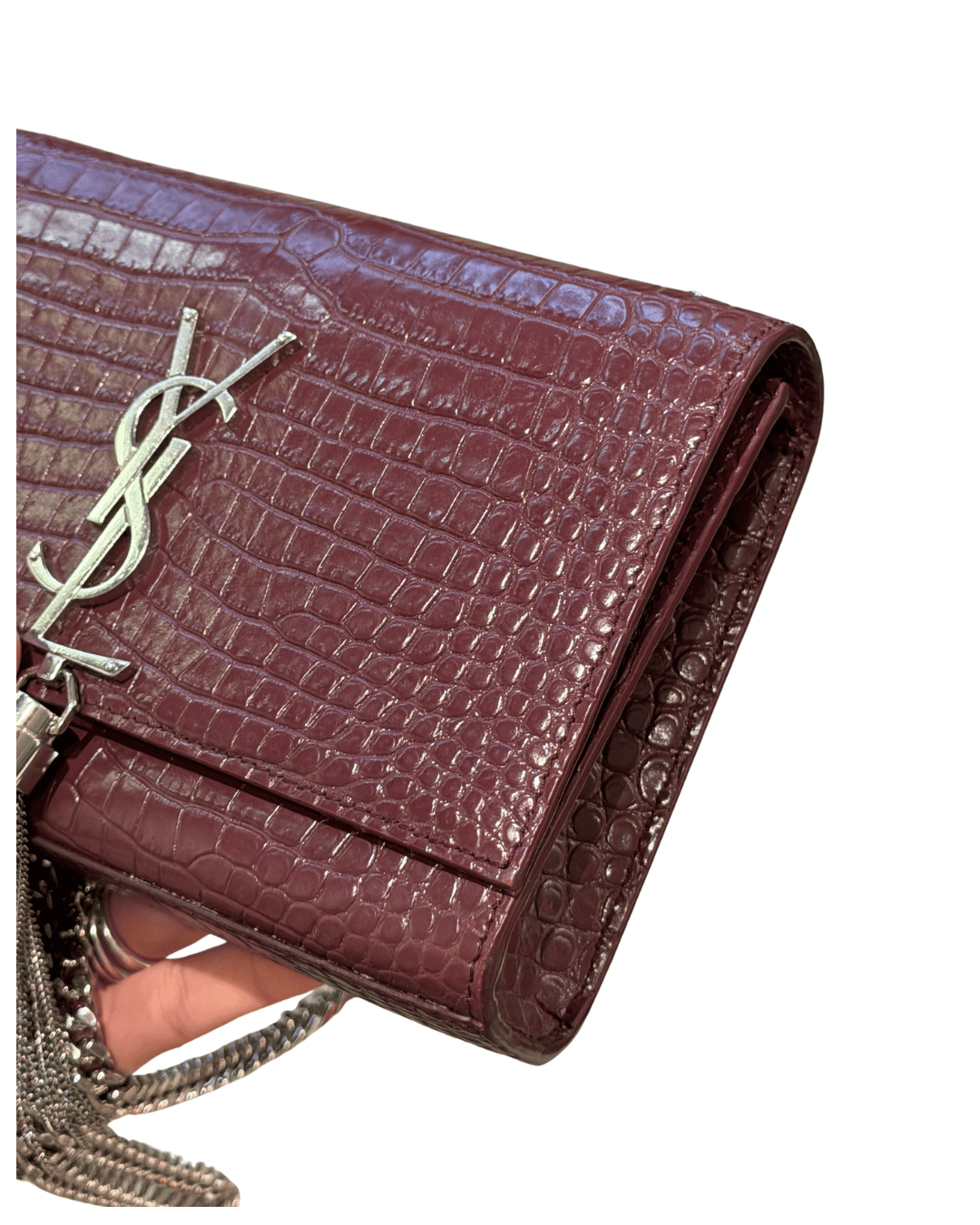 KATE SMALL YSL STAMPA COCCO MELANZANA