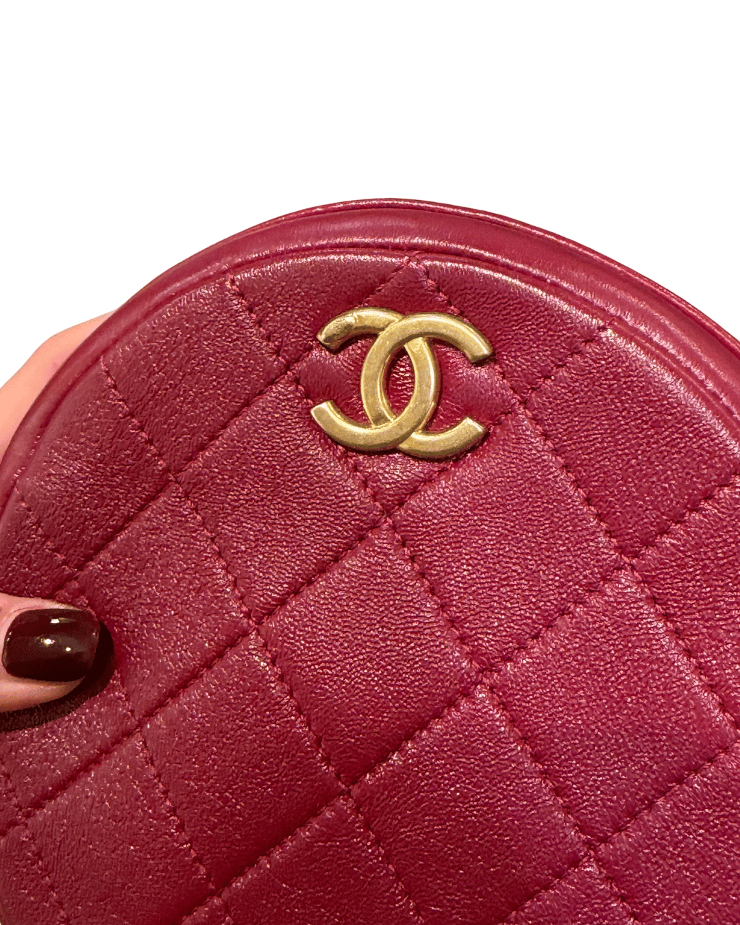 CHANEL ROUND 19 CLUTCH ON CHAIN CILIEGIA