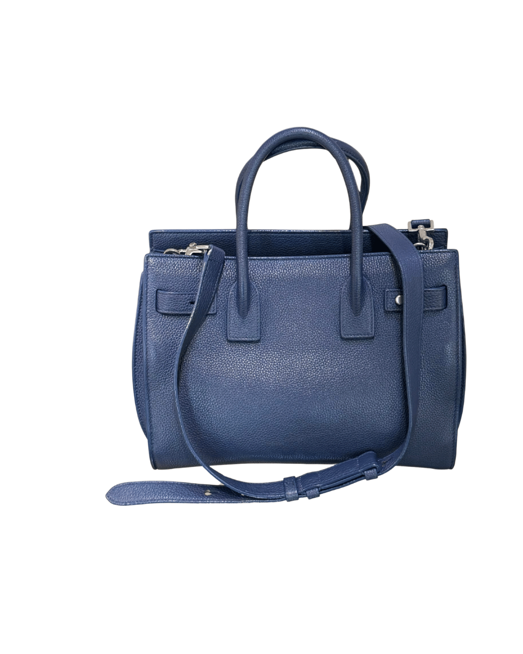 SAC DE JOUR SMALL YSL BLU PELLE MARTELLATA