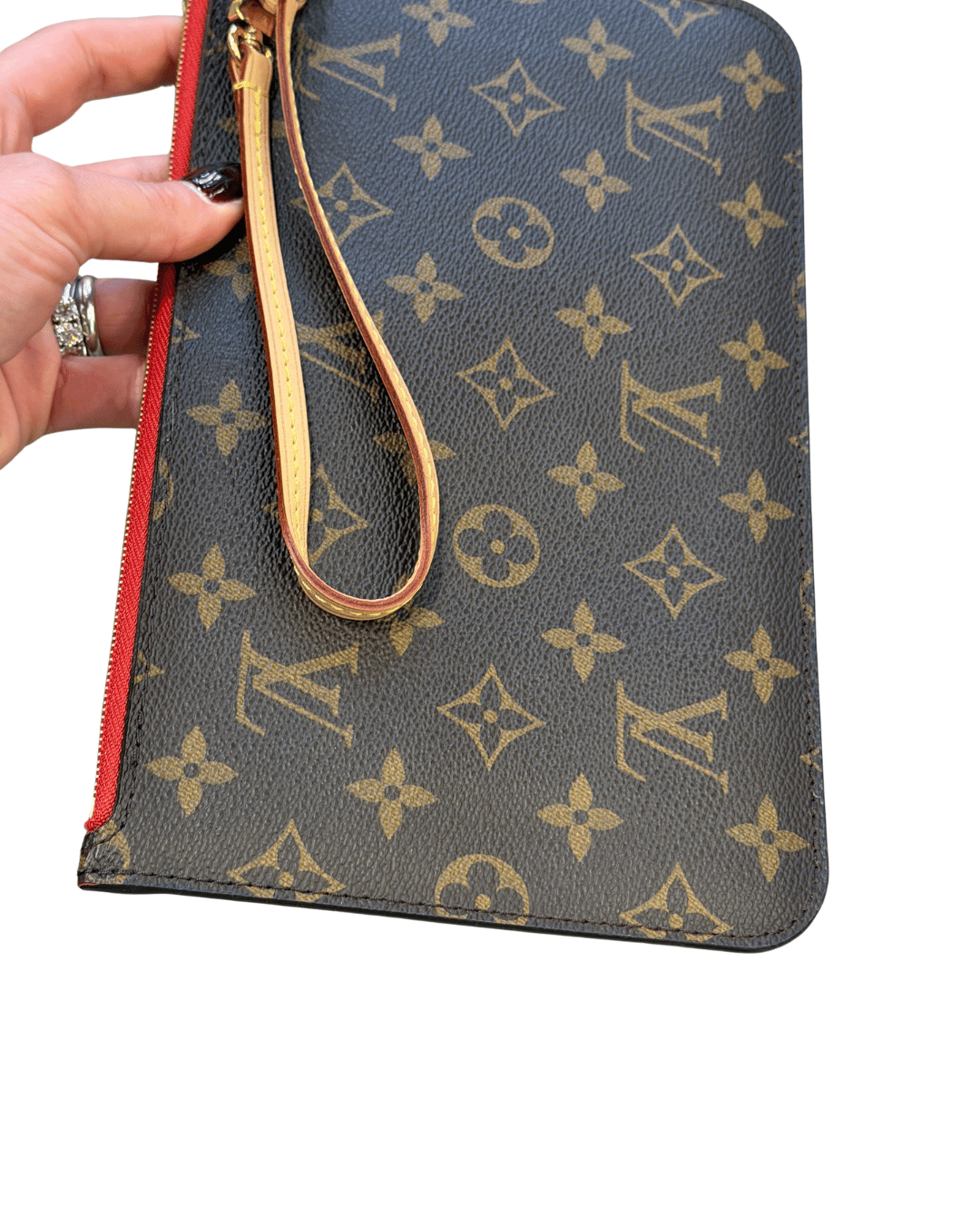 POCHETTE PIATTA LOUIS VUITTON INTERNO ROSSO