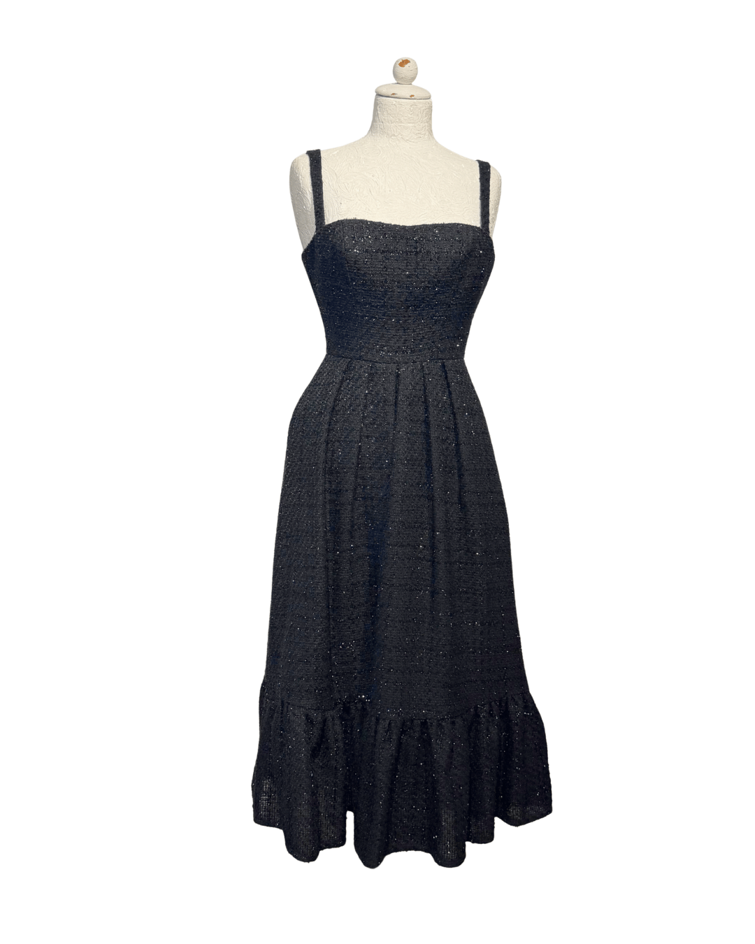 ABITO MIDI TESSUTO BOUCLE NERO ELISABETTA FRANCHI Tg 40