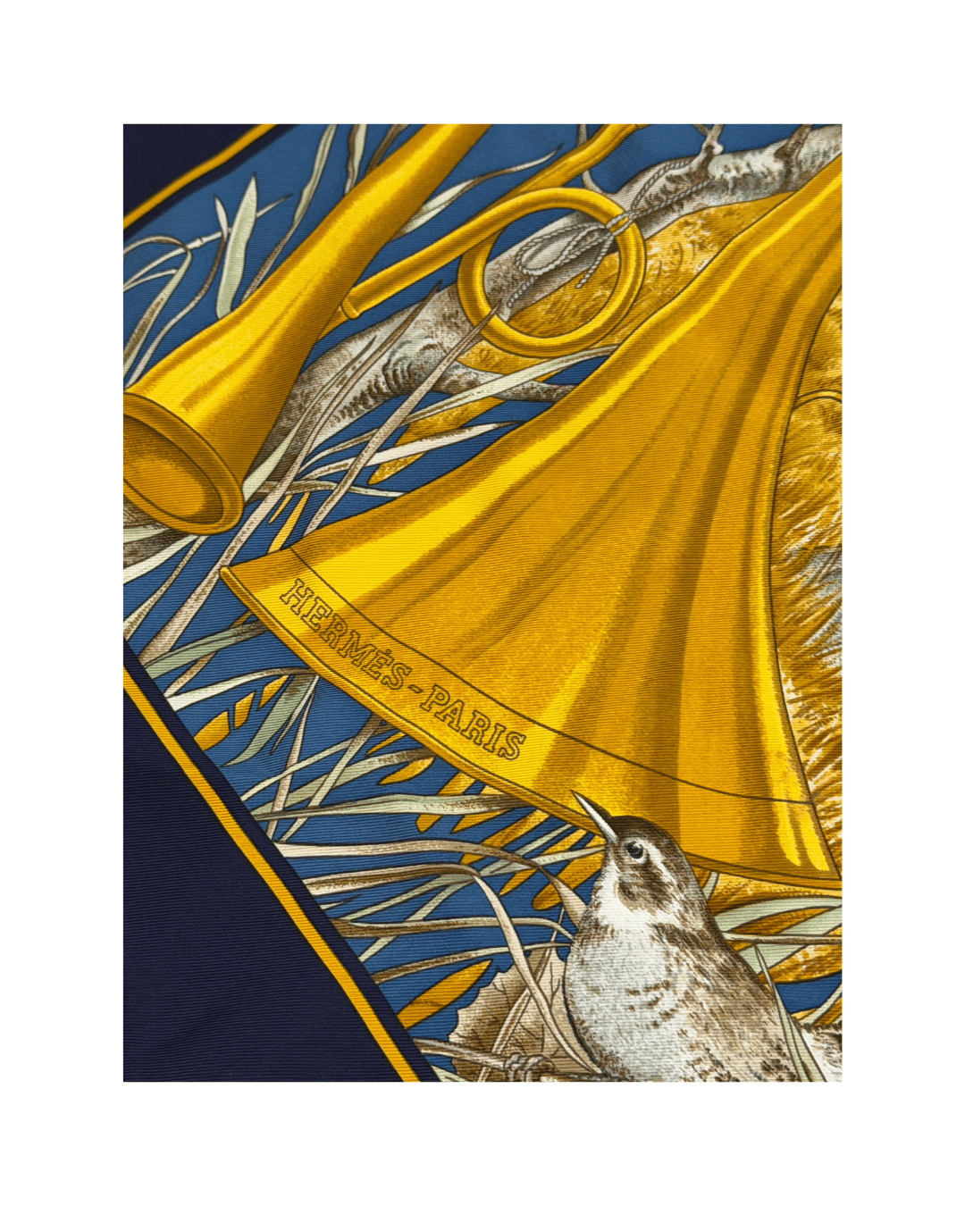 FOULARD HERMES " CHASSE AU BOIS" PERIMETRO BLU