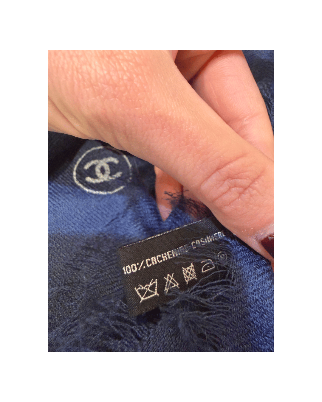 STOLA CHANEL BIANCA E BLU CASHMERE