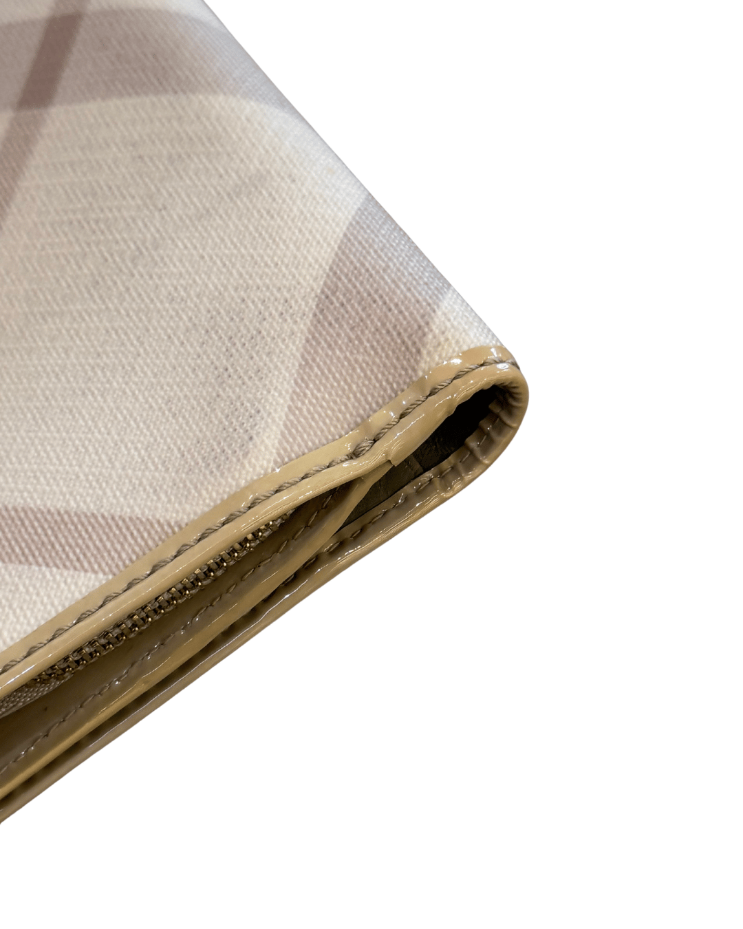 PORTAFOGLIO BURBERRY RIFINITURE BEIGE VERNICE