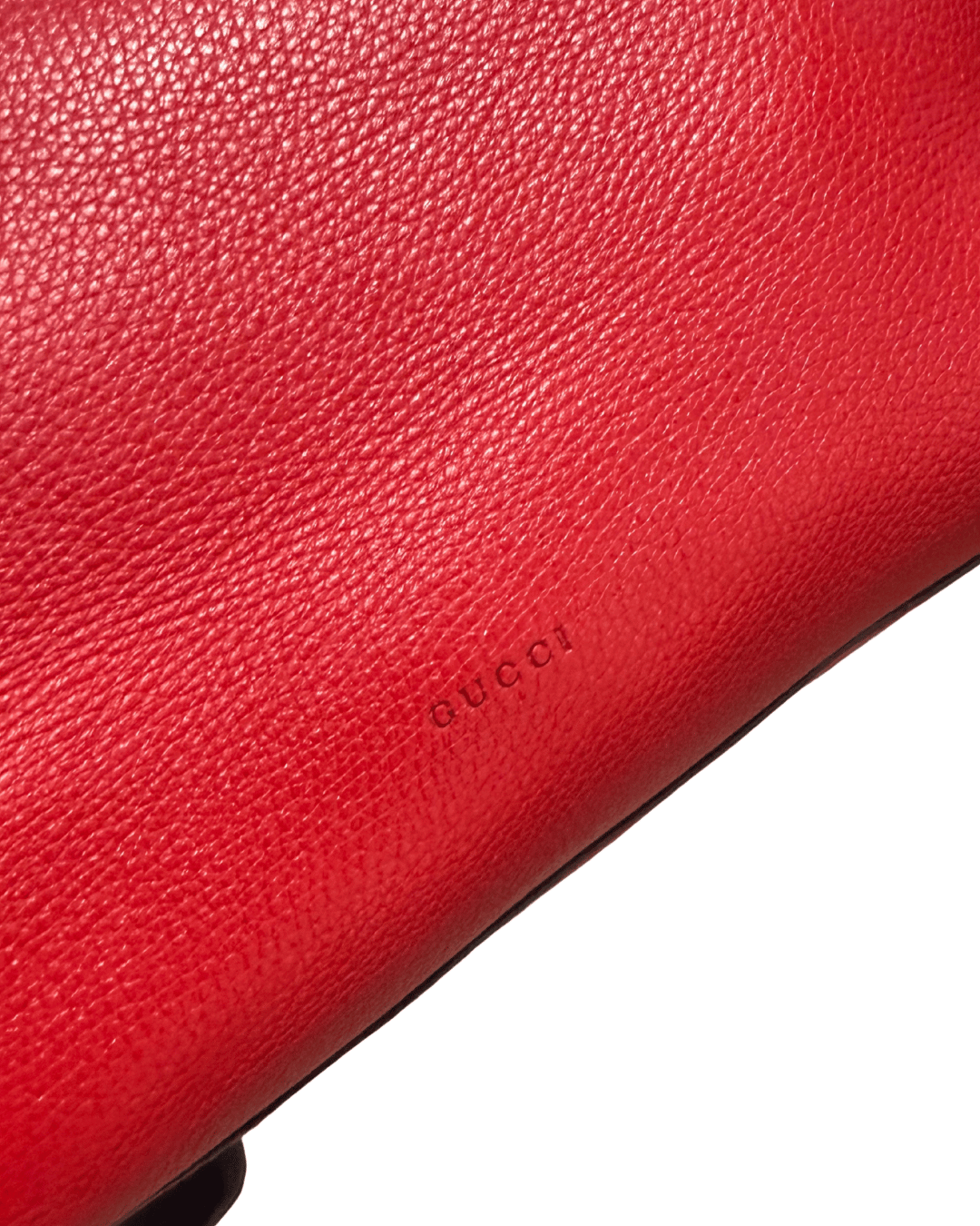 GUCCI RETTANGOLARE PELLE ROSSA MANICI BAMBOO