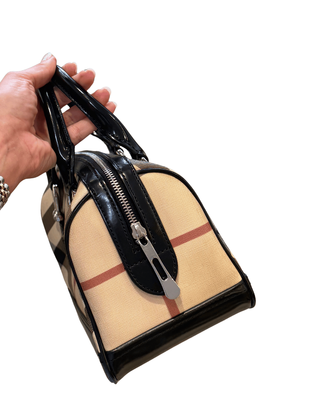 BAULETTO BOWLING BURBERRY RIFINITURE NERE