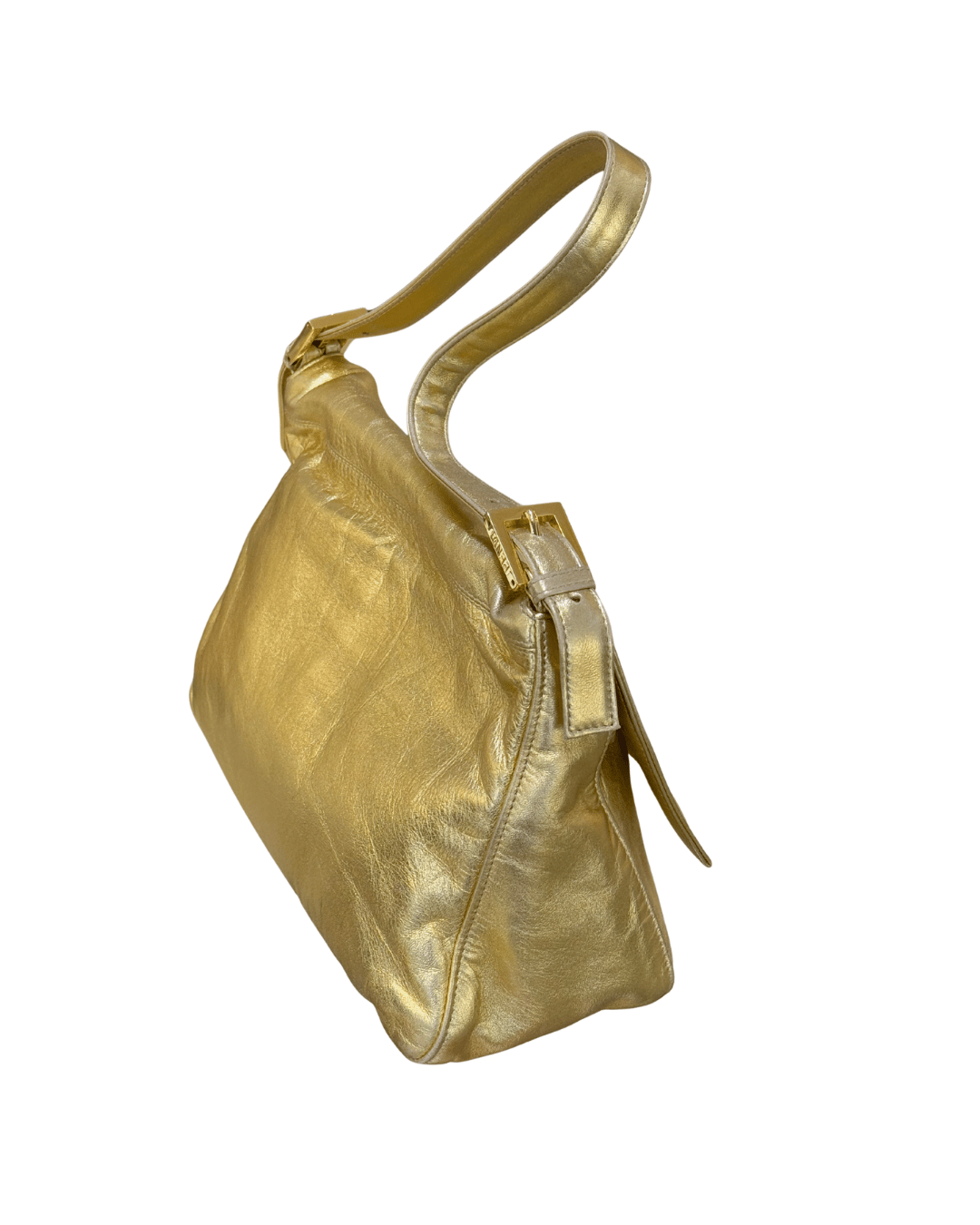 BORSA FENDI A SPALLA PELLE LAMINATA ORO