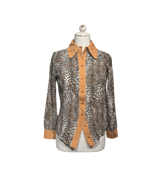 CAMICIA MACULATA RIFINITURE BEIGE Tg 42