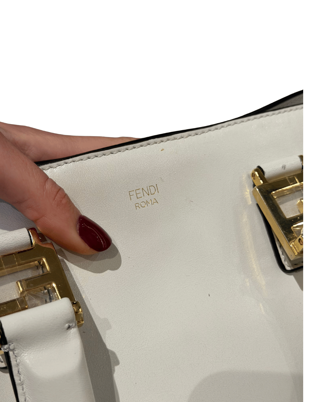 BORSA FENDI PELLE AVORIO CON TRACOLLA