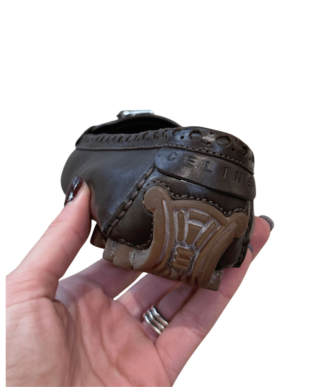 CELINE MOCASSINI PELLE MARRONE Nr37