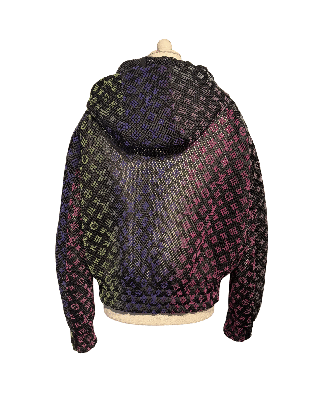 GIACCA LOUIS VUITTON GRADIENT MONOGRAM MESH HOODIE