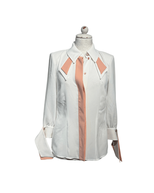 CAMICIA ELISABETTA FRANCHI BIANCA E ROSA Tg 40