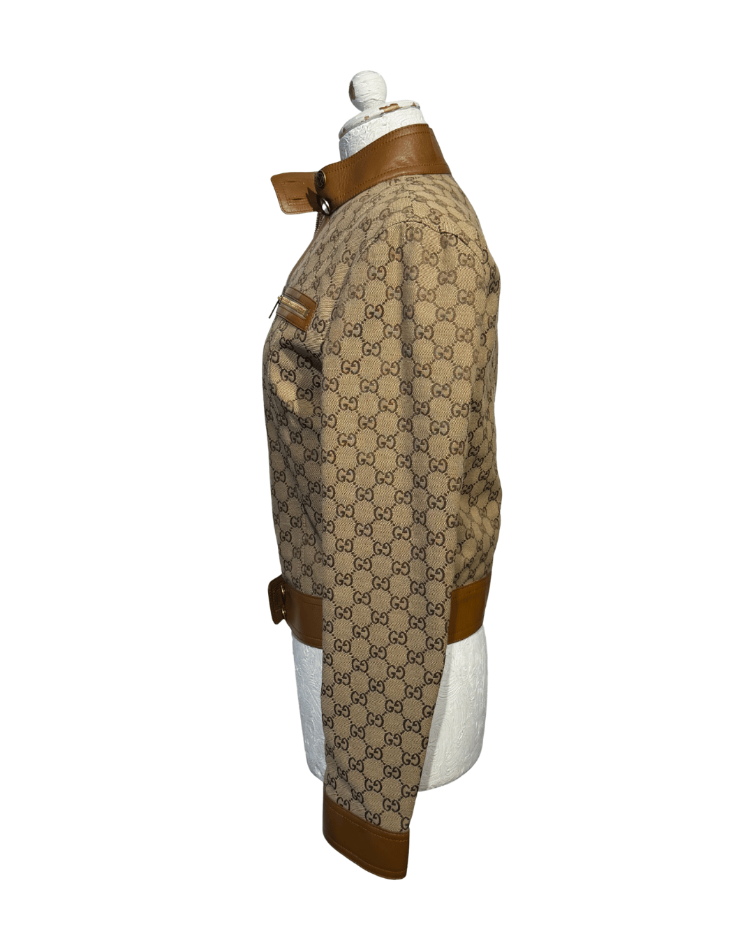 GIACCA GUCCI PELLE E TELA GG Tg 40