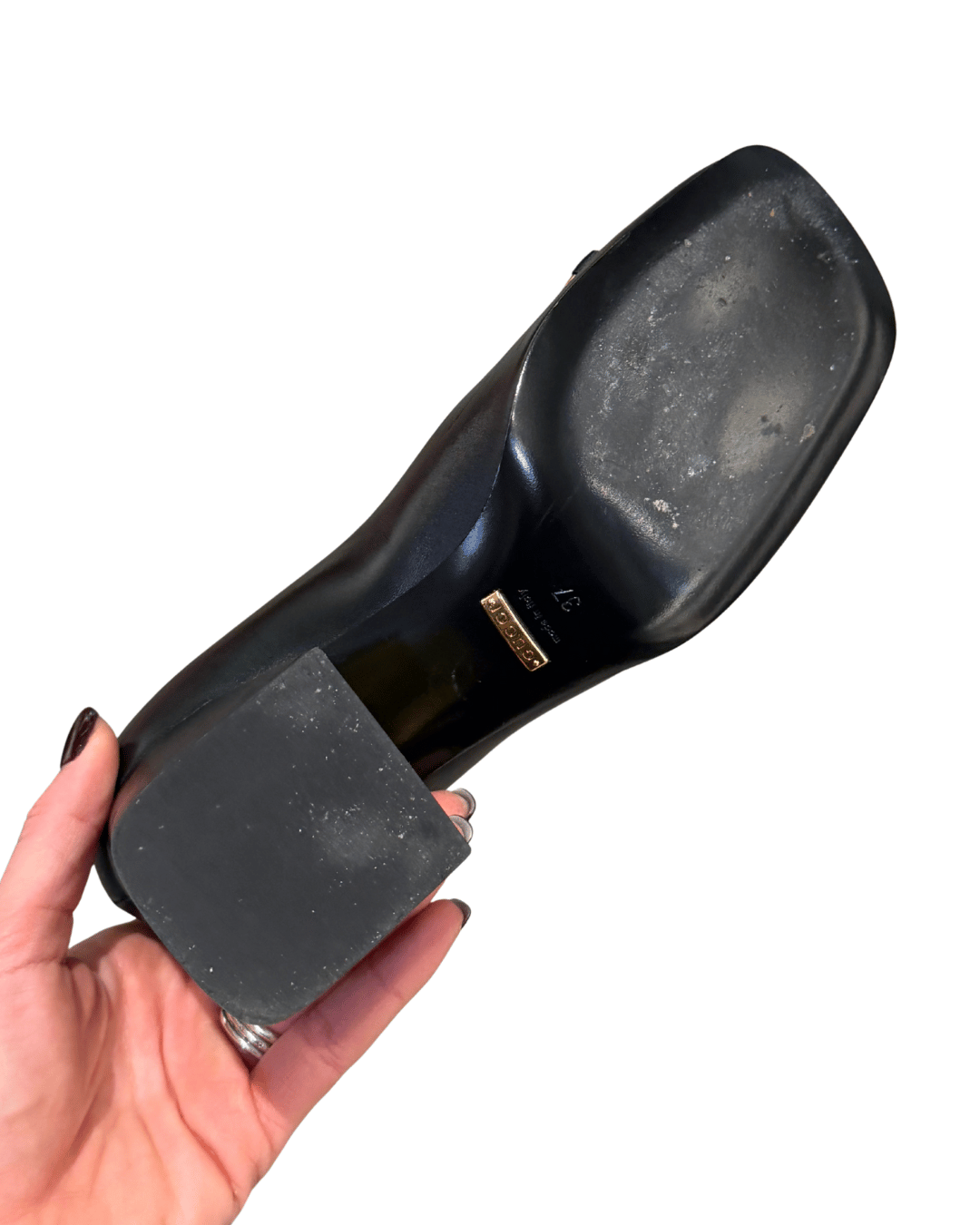 DECOLLETE GUCCI HORSEBIT NERE PUNTA QUADRATA Nr 37