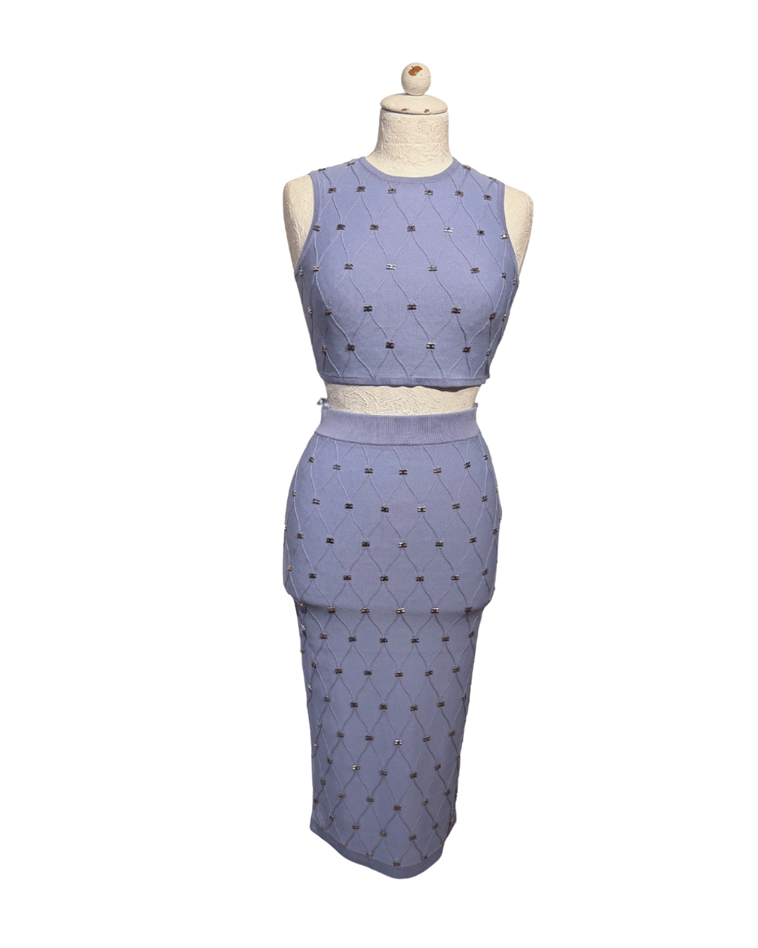 COMPLETO IN MAGLIA INDACO ELISABETTA FRANCHI Tg 40
