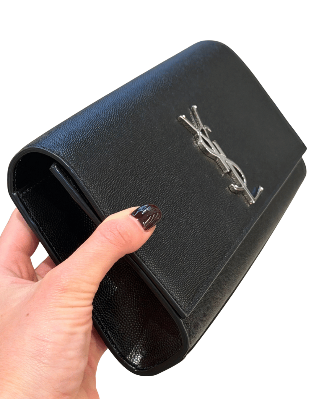 POCHETTE KATE A MANO PELLE NERA YSL