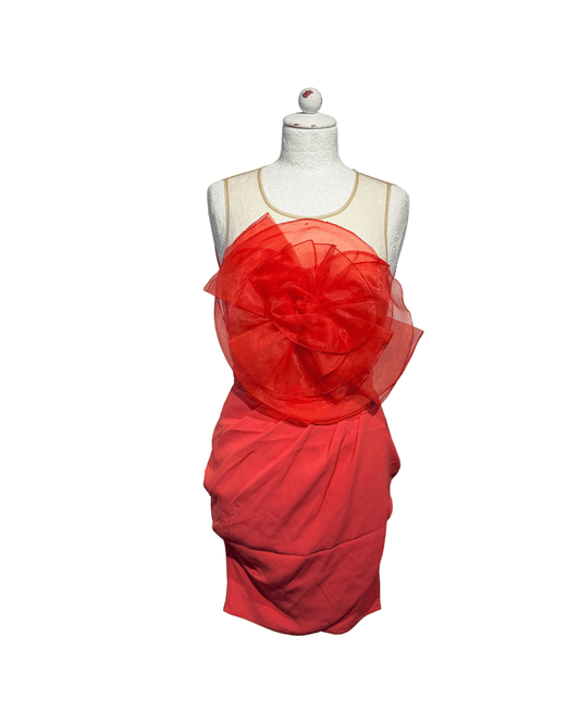 MINI ABITO CON MAXI FIORE IN TULLE Tg 40